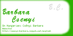 barbara csenyi business card